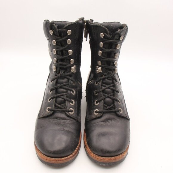 Harley Havidson Lace & Zip Motorcycle Biker Riding Boots Men\'s 11 Skull Vibram main image 6